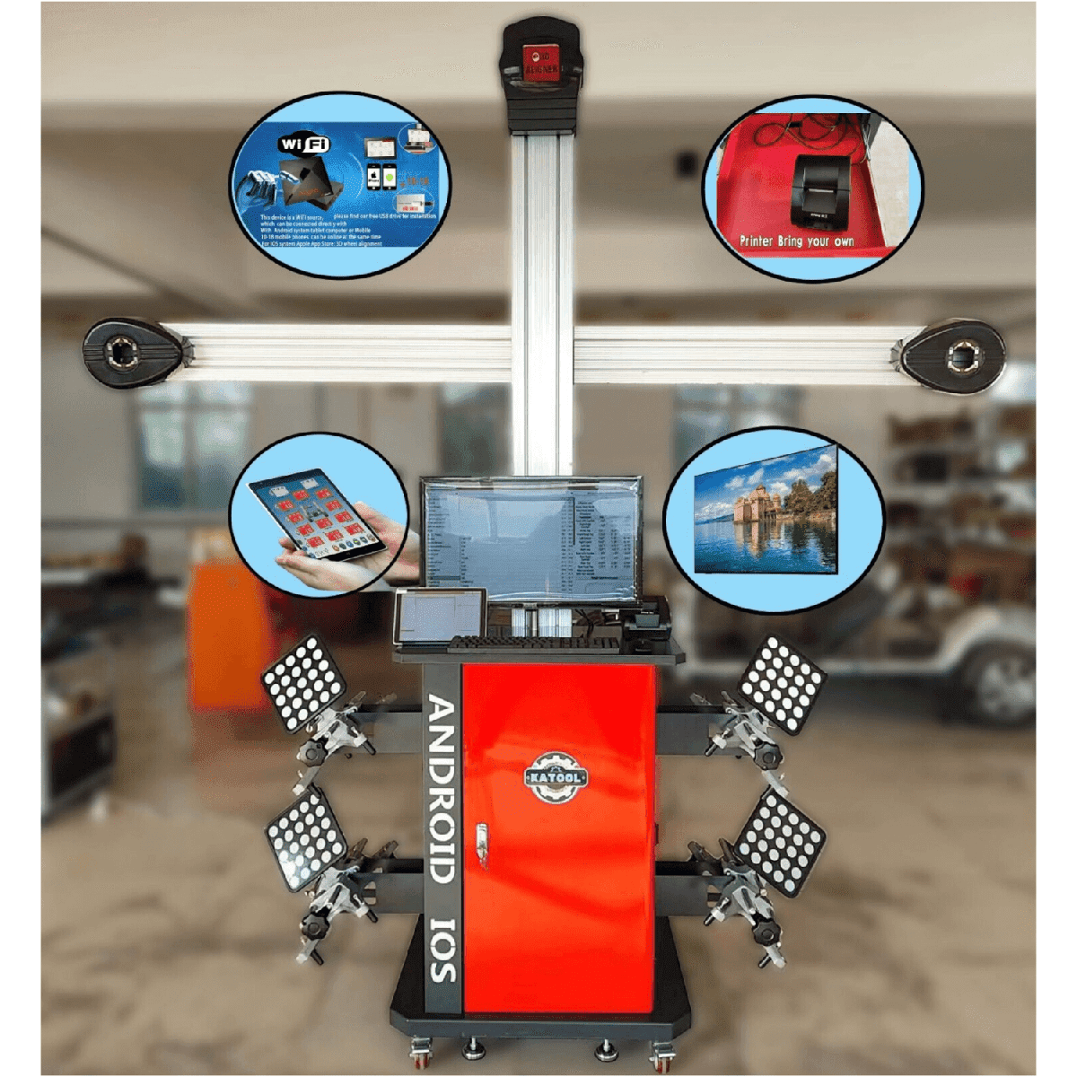 Katool KT-AV9 3D Wheel Alignment Machine with Cabinet