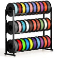 3-Tier 3D Filament Storage Rack - Heavy Duty 3d Printer Filament Rack for 30 Rolls Metal Spool Shelf for PLA ABS TPU Filament S